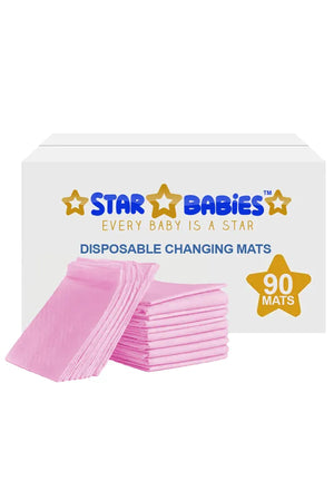 Star Babies - Disposable Changing Mat - L - 45 X 60 cm - 90pcs - Pink