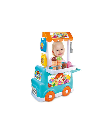 Little Learners Ice-Cream Truck Playset - Interactive Toy with Realistic Sound Effects and 26 Pieces