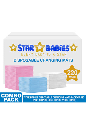 Star Babies - Disposable Changing mats (45x60cm) Large Pack of 220 -Assorted
