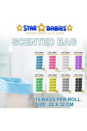 Star Babies Scented Bag White Pack of 10 (150 Bags)22x32cm