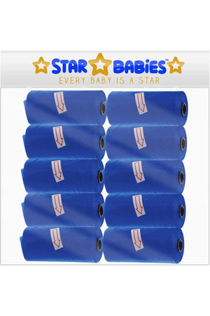 Star Babies - Disposable Scented Bag Pack of 10/150 Bags - Navy Blue