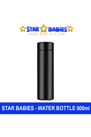 Star Babies - Insulated Stainless Steel Water Bottle - Black - 500ml