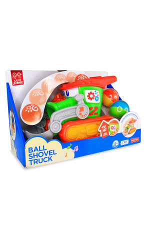 Little Learners Ball Tumblin' Shovel Truck - Electronic Lights & Sounds, Load & Scoop Action, 2 Balls Included, 12M+