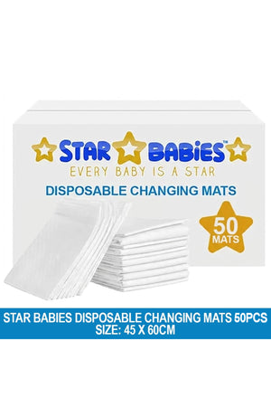 Star Babies Disposable Changing Mat Pack of 50 - White
