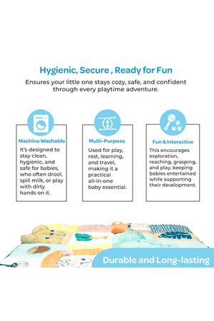 MOON Wilde Baby Playmat for Infants & Toddlers – Tummy Time, Crawling & Sitting- 0m+