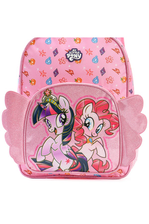 My Little Pony Kids Backpack for Girls – Pink School Bag with 2 Zipper Compartments, Durable Polyester Nursery School Bag for Children over 3 Years