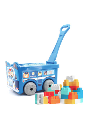 MOON Little Wagon Blocks Toys for Kids-30PCS (POLICE CAR)