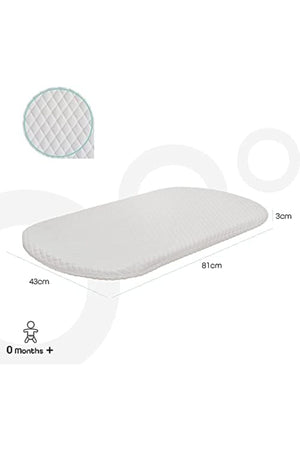 MOON Crib & Bassinet mattress - toddler mattress, removable cover- 0m+, White