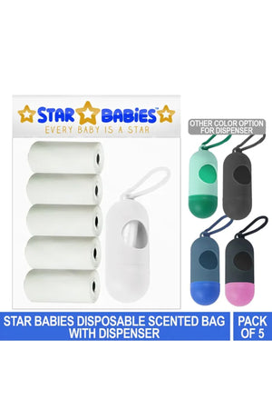 Star Babies Pack Of 5 Scented Bag White With Dispenser, Pack Of 1