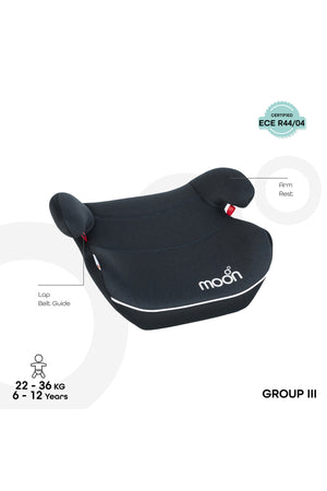 مون Kido للأطفال Booster Car Seat - أسود من الجانب | MOON Kido Baby Booster Car Seat - Black side view