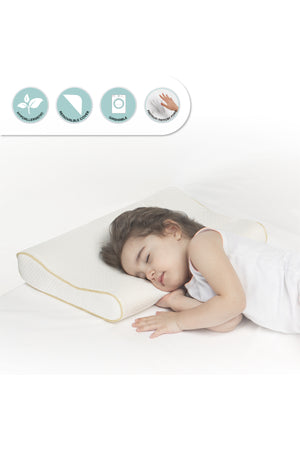 MOON Organic Toddler Pillow, White, organic pillow fabric.