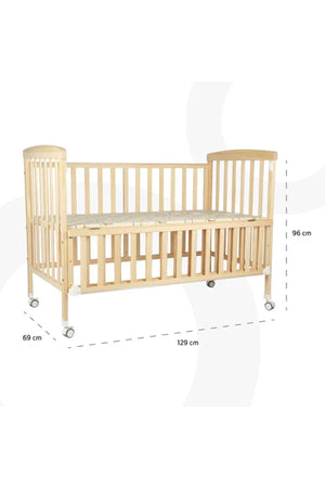 MOON Wooden Portable crib(129X69X96 cm) -Natural wood