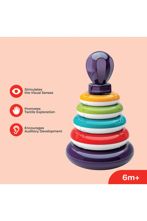 MOON Ring Tower-Educational Tumbler Stacking,7 Pcs Stacking Tower for 6m+ -Multi-color