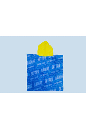 Batman Kids Boys Poncho Towel – 100% Cotton Soft & Absorbent Hooded Bath Towel – Blue Color