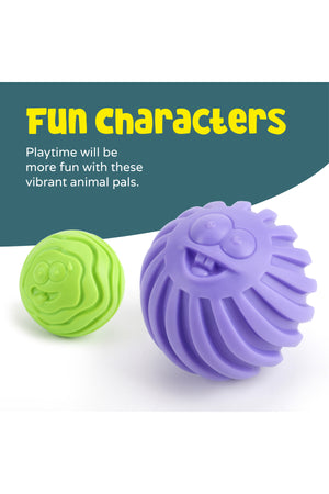 MOON Sensory Textured Toy Balls – 6-Pcs Solid Color Vibrant Balls