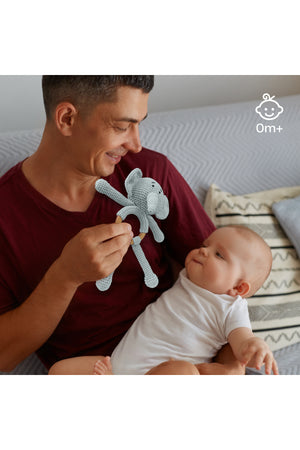 MOON Handcrafted Crochet Toy with Cuddle Ring-Elephant