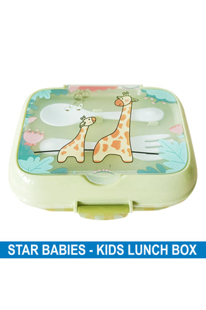 Star Babies - Kids Giraffe Print Lunch Box - Light Green