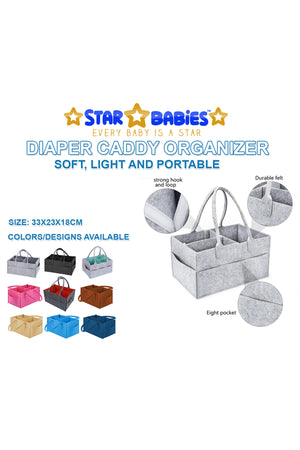 Star Babies - Diaper Caddy Organizer & Disposable Bib Assorted 20pcs - Grey Green
