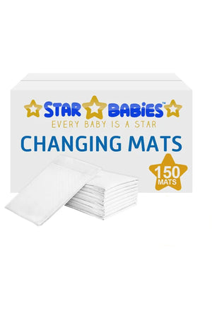 Star Babies - Disposable Changing Mats White 150Pcs with 1Pc Kids Reusable Mask
