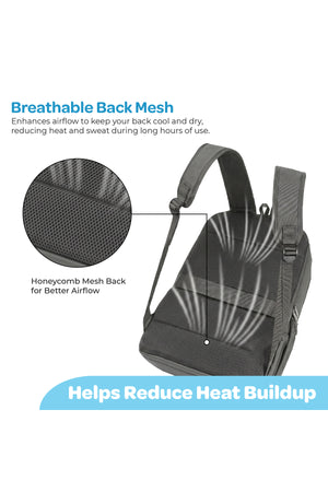 MOON School Backpack, Lightweight Backpack with Laptop Compartment- Grey