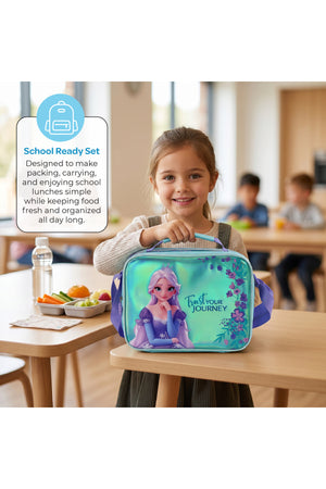 MOON Kids Lunch Box | PP + Stainless Steel Insulated Tiffin Box | Leak-Proof, BPA-Free, Durable School Lunch Box for Boys & Girls | Easy Open Clips | Food Safe Eco-Friendly Kids Meal Box