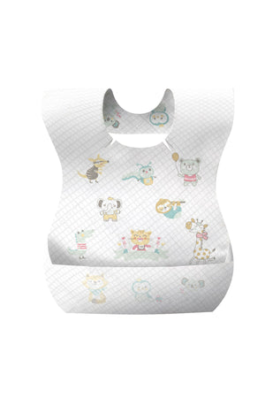 Star Babies - Disposable Bibs - Pack of 50 - Animal Print/Fruits Print