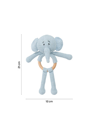 MOON Handcrafted Crochet Toy with Cuddle Ring-Elephant