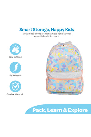 MOON 3 in 1 Kids Backpack Set - (16-Inch) Premium Kids School Bag with Lunch Bag & Pencil Case-Pink
