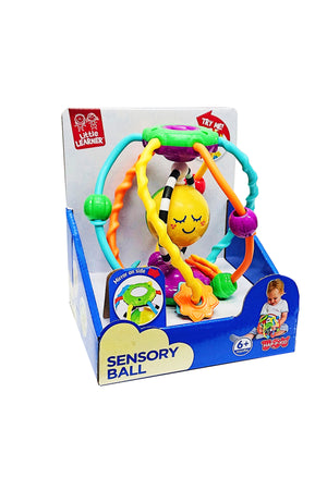 Little Learners Activity Sensory Ball - Spinning Funny Face, Easy-Grasp, Encourages Crawling & Sensory Discovery, 6M+