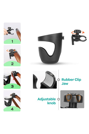 MOON Universal Cup Holder-360 Degree Rotating-Black