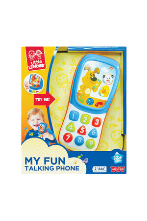 Little Learners My Fun Talking Phone - Interactive Touch Sensor, Pretend Play, Learn Numbers & Shapes, Bilingual, 12M+