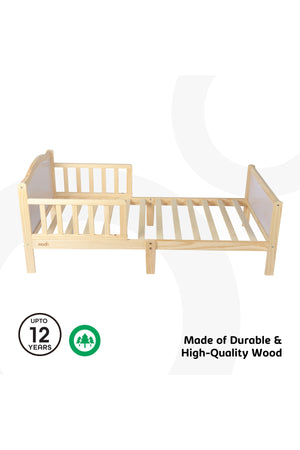 MOON Wooden Toddler Bed(143 x 73 x 60)-Natural wood