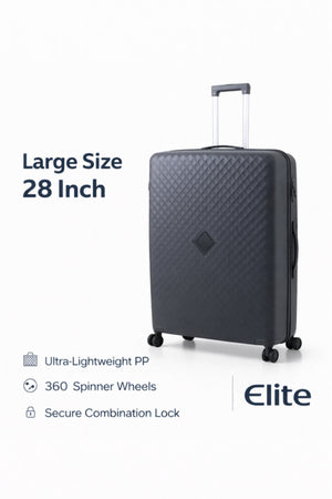 ELITE- Premium Hard-Shell Luggage 28 inch – Lightweight Spinner Suitcase – Dark Grey