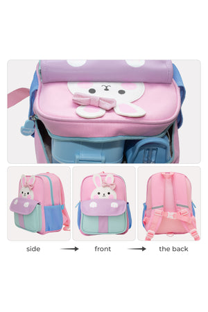 MOON Kids Backpack – Comfy 3D Design,Padded Straps, Waterproof-Perfect for Preschool, Nursery, Snacks & Lunchbox-Bunny