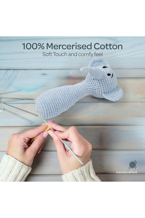 MOON Handcrafted Crochet Knitted Loop Rattle Toy-Elephant