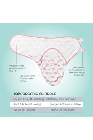 MOON Organic swaddle - pink Flamingo