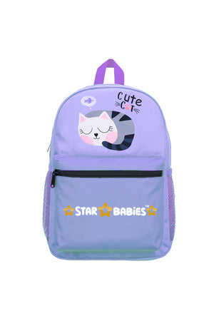 Star Babies - Kids Backpack - Cat - Purple - 16-Inch/41cm
