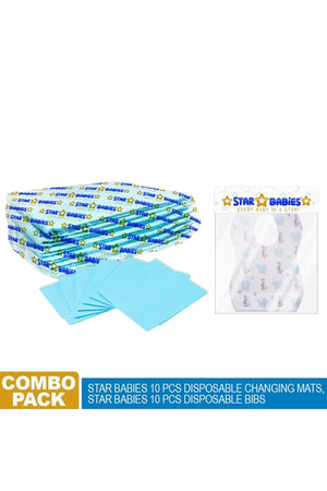 Star Babies - Disposable Changing Mats with Bibs - 10pc-Set