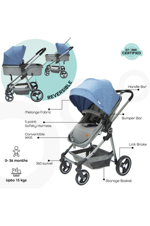 MOON Pro - 2 in 1 Stroller - Blue