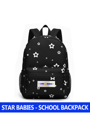 Star Babies School Bag - Star Print - Black - 45*30*18
