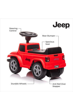MOON Ride on Jeep Gladiator for Boys and Girls, 18-36 Months with Anti-Tipping Mechanism-Red