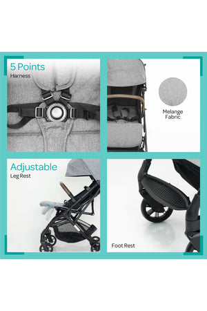MOON Ritzi-Lite Baby Cabin Stroller -Grey