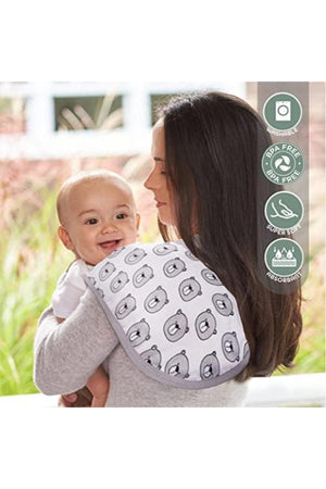 MOON Organic Burpy Cloth. (8 Layer)-Bear, Forest,& grey