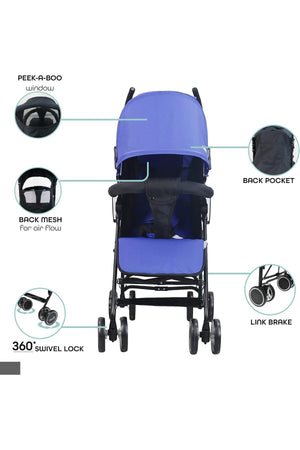 MOON Neo Plus Light Weight Travel Stroller,Cyan Blue