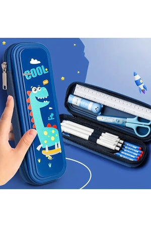 Star Babies Pencil Case, Cute Large Capacity Pen Box for Girls, Stationery Bag Pink Pencil Pouch Organizer with Compartments, Anti-Shock School Supplies Multi-Compartment for Kids Students -Blue
