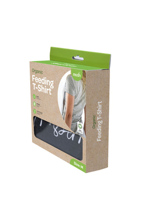 MOON Organic Dual Sided Zippered feeding T-Shirts for Moms ,Easy and Rapid Breastfeeding- Dark Grey