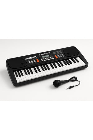 Urban Tots Bigfun Multi-Functional Piano 630 – 61 Full-Sized Keys, Lcd Display, Built-In Microphone, 50+ Sound Effects & 20 Songs-Black