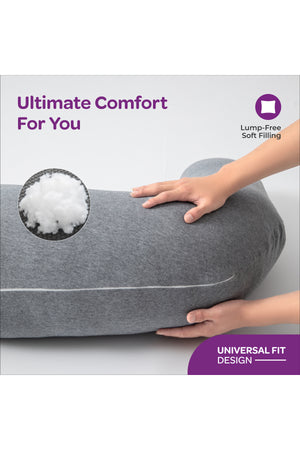 MOON Organic L Shaped Maternity Pillow-Grey