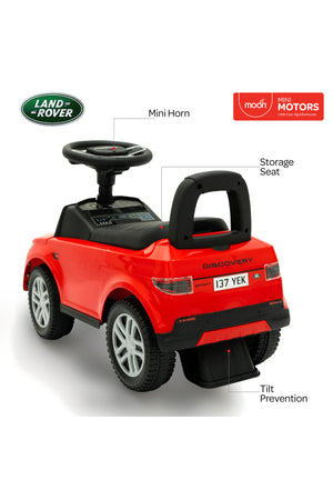MOON Licenesed Land Rover Ride -On Sports Car for Kids 12–36 Months – Push Car, Foot-to-Floor Ride On – Red