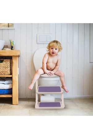 MOON Kids Step Stool Potty Trainer Seat -Pink and Purple